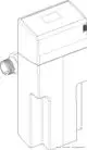 Syr-Leckageschutzgerät in kompaktem Design mit Anschluss für externe Systeme. Die Darstellung zeigt die Geräterückseite und Anschlussdetails.